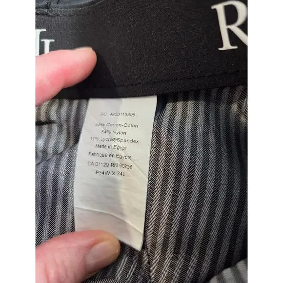 Lauren Ralph Lauren Classic Fit Dress Pants Black Stretch 34W x 34L Men's - Picture 4 of 5